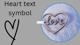 Heart text symbol