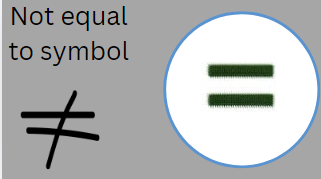 Not equal to symbol
