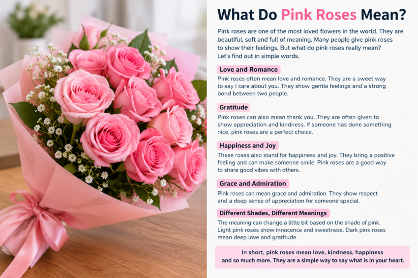 what do pink roses mean