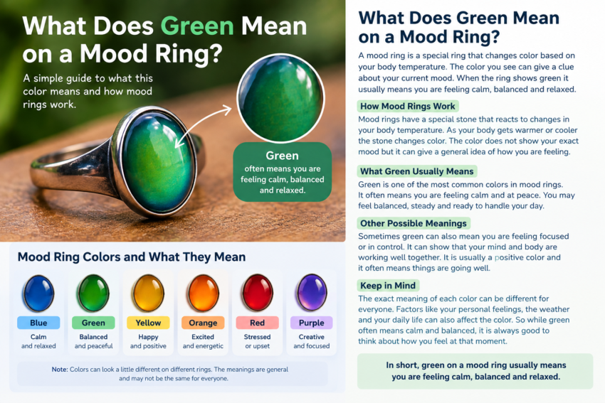 what does green mean on a mood ring
