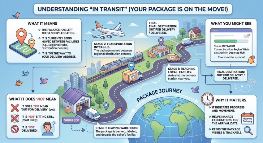 when a package is in transit what does that mean