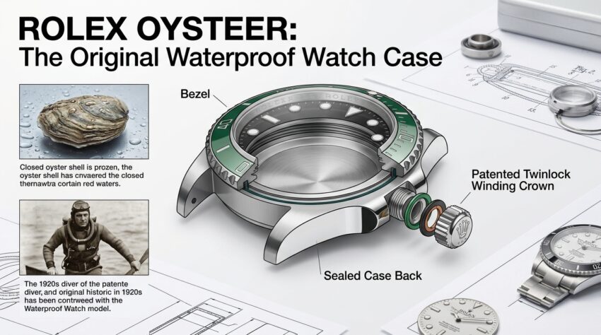 What does Rolex Oyster mean? Learn what the Oyster case is how it protects a Rolex watch and what Oyster Perpetual means.
