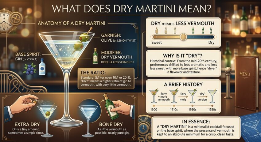what does dry martini mean